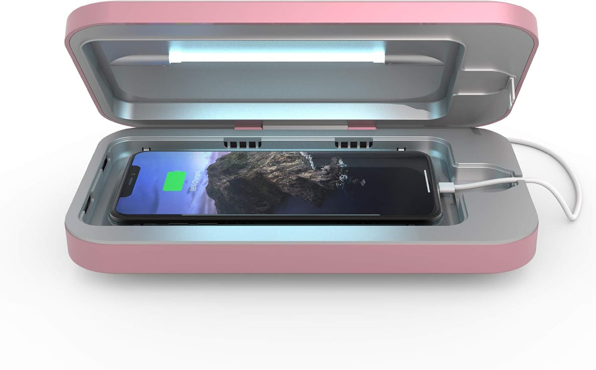 UV Cell Phone Sanitizer and Dual Universal Charger (Silver) Pack of 2 V28636