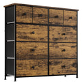 10 Drawer Fabric Dresser with Wood Top L620