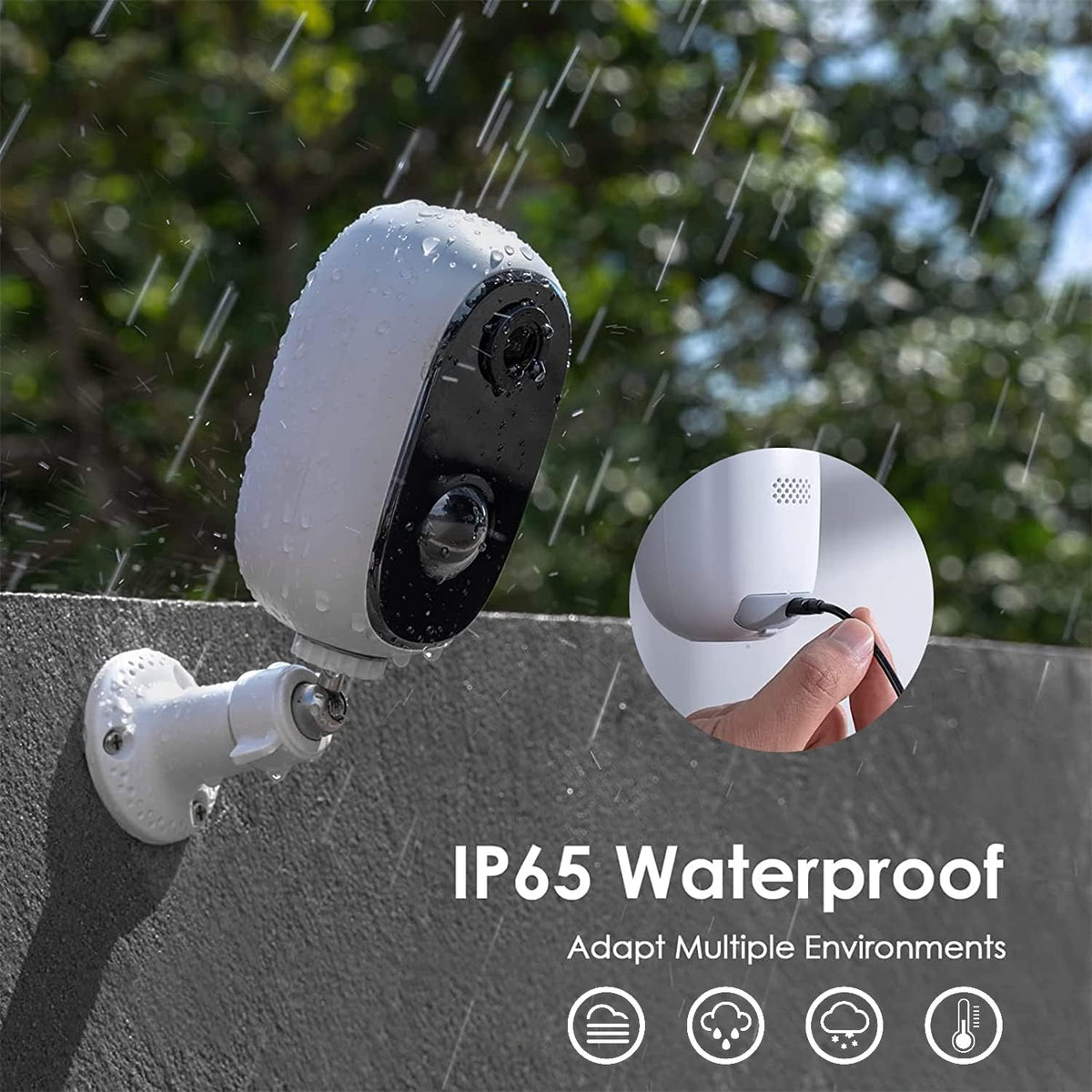 Battery Powered WiFi Wireless Security Camera 1080P Waterproof E7587