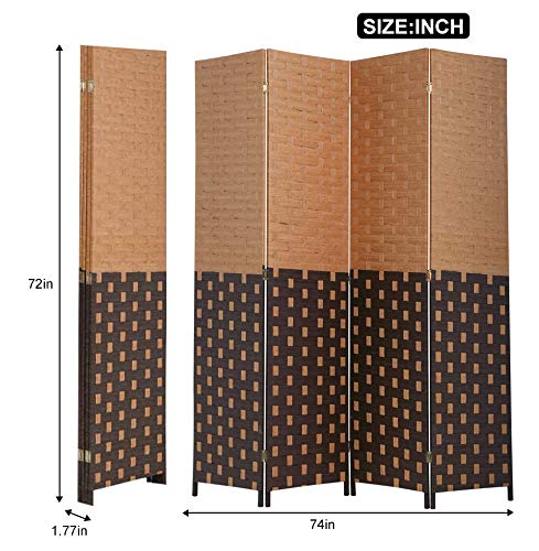 Black 6 Panel 6 ft Foldable Room Divider E928420