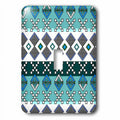 Aztec Andes Tribal Geometric Pattern Blue and White Toggle Switch I311854