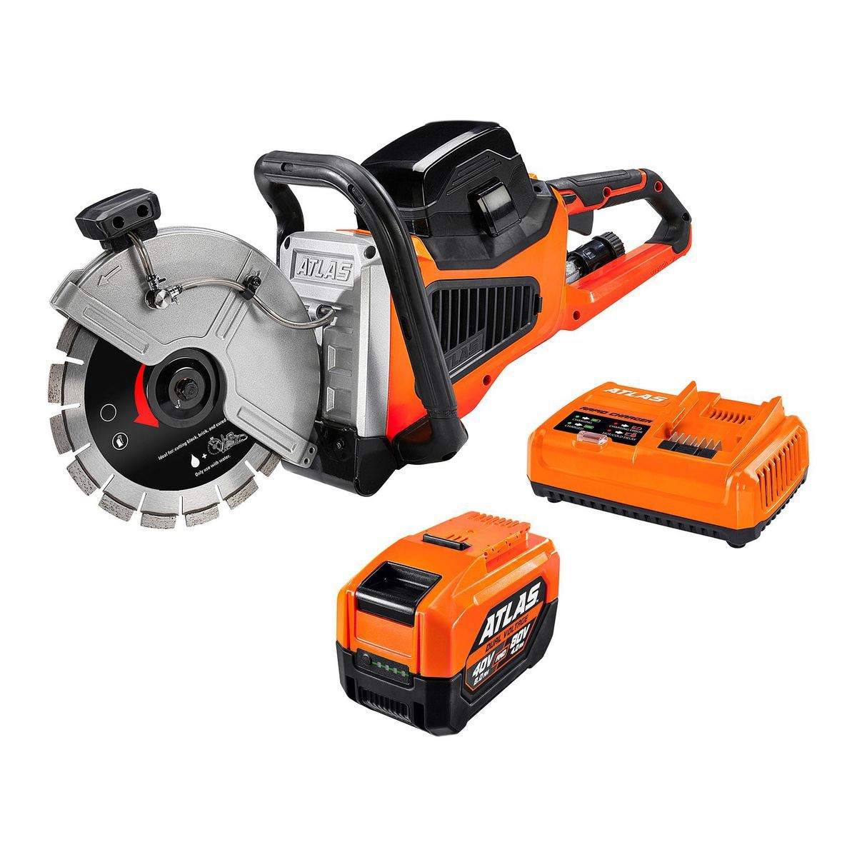 80V Brushless Cordless 9 in. Concrete Cut-Off Saw Kit with 4 Ah Battery and Charger W439