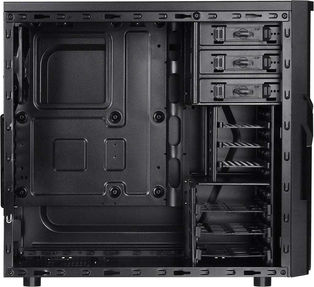 Black SPCC ATX Mid Tower Computer Chassis H991