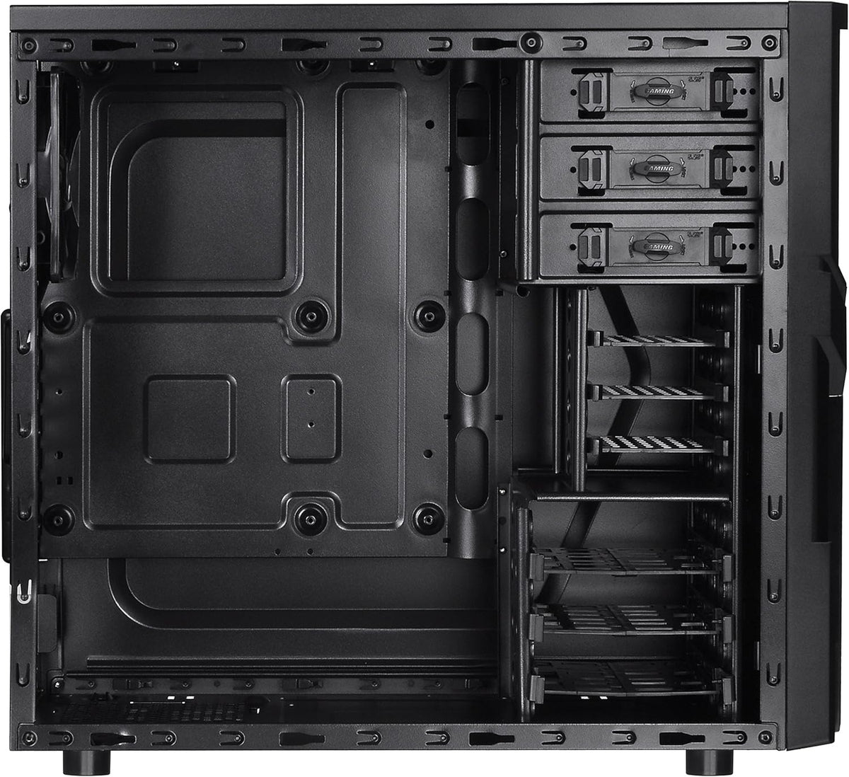 Black SPCC ATX Mid Tower Computer Chassis H991