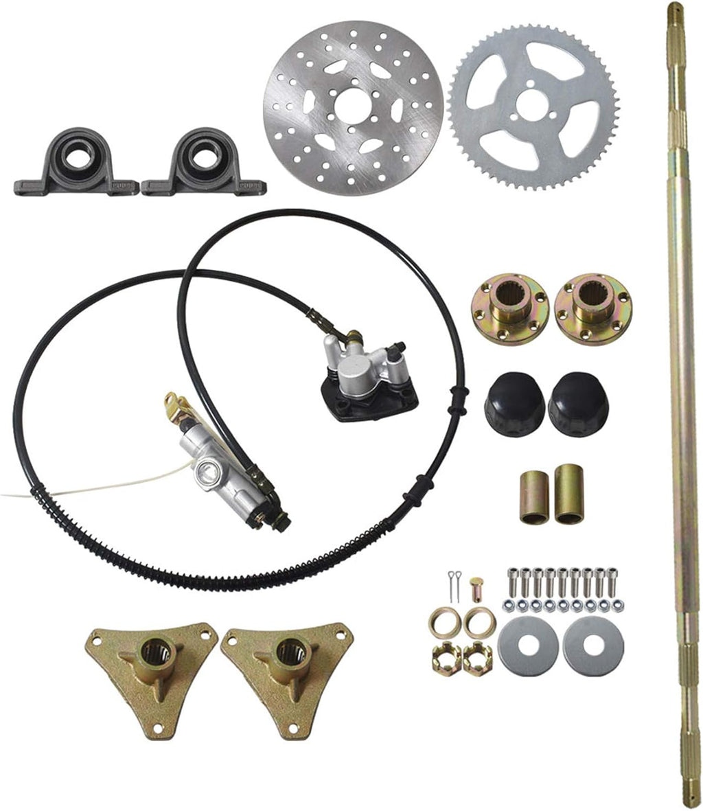 Rear Axle Kit Brake Master Cylinder Disc Rotor Hub for Go Kart Drift Trike Cart ATV X793