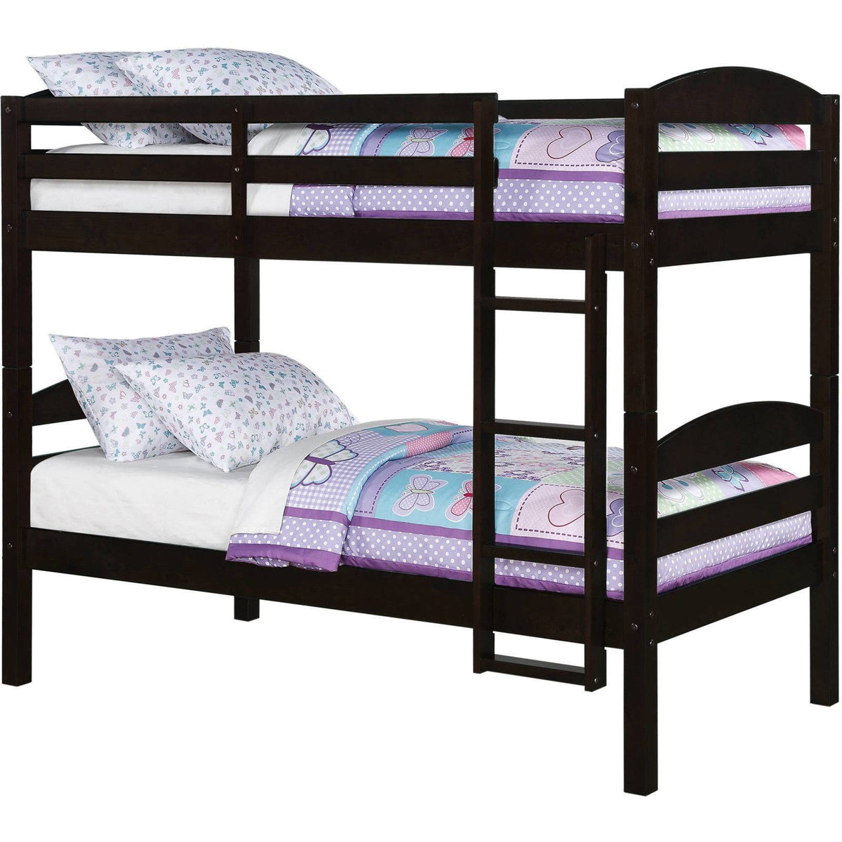 Twin Over Twin Wood Bunk Bed V6480