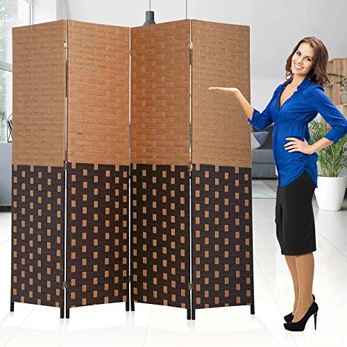 Black 6 Panel 6 ft Foldable Room Divider E928420
