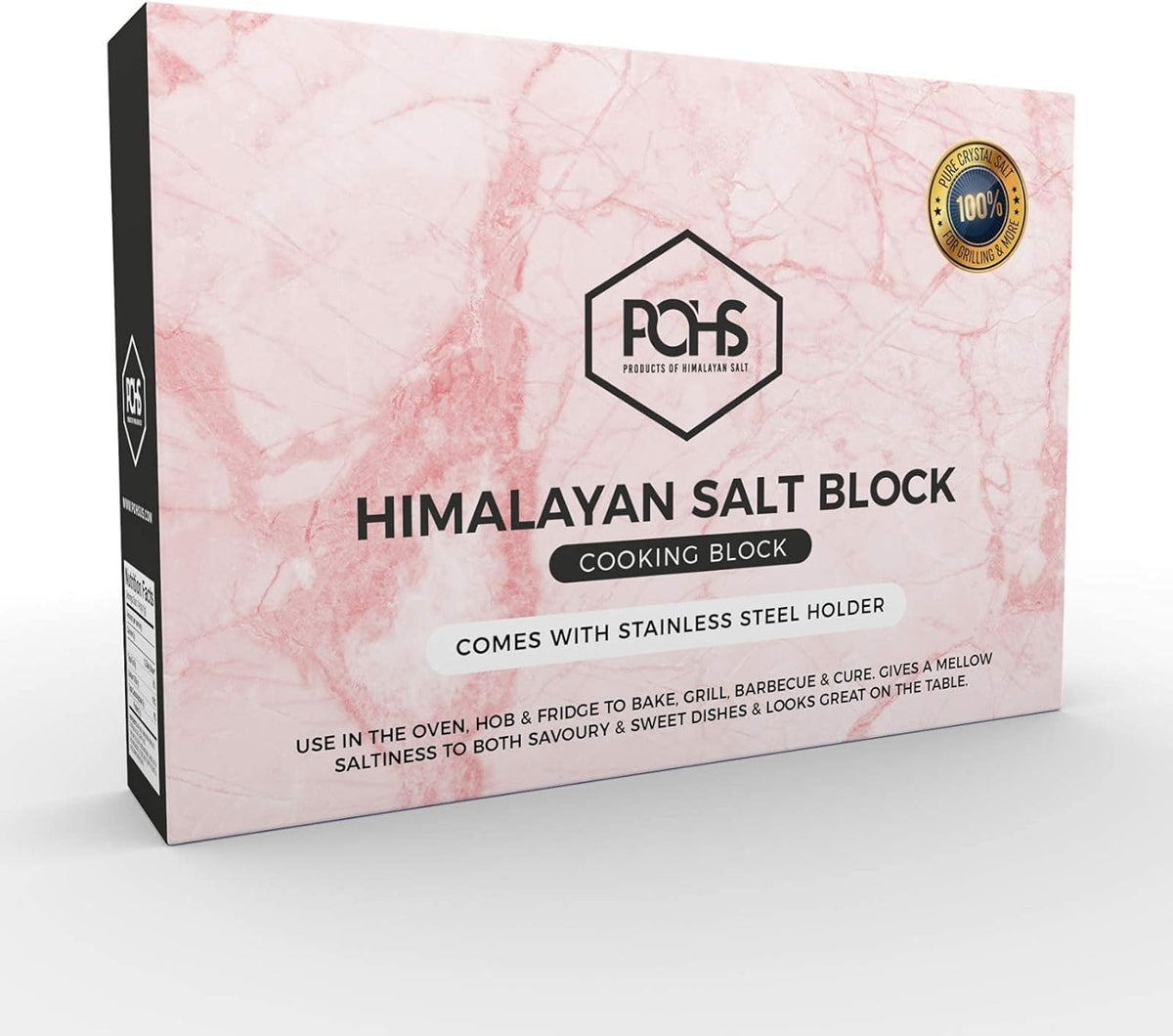 Himalayan Salt Block with Stainless Steel Holder J5623