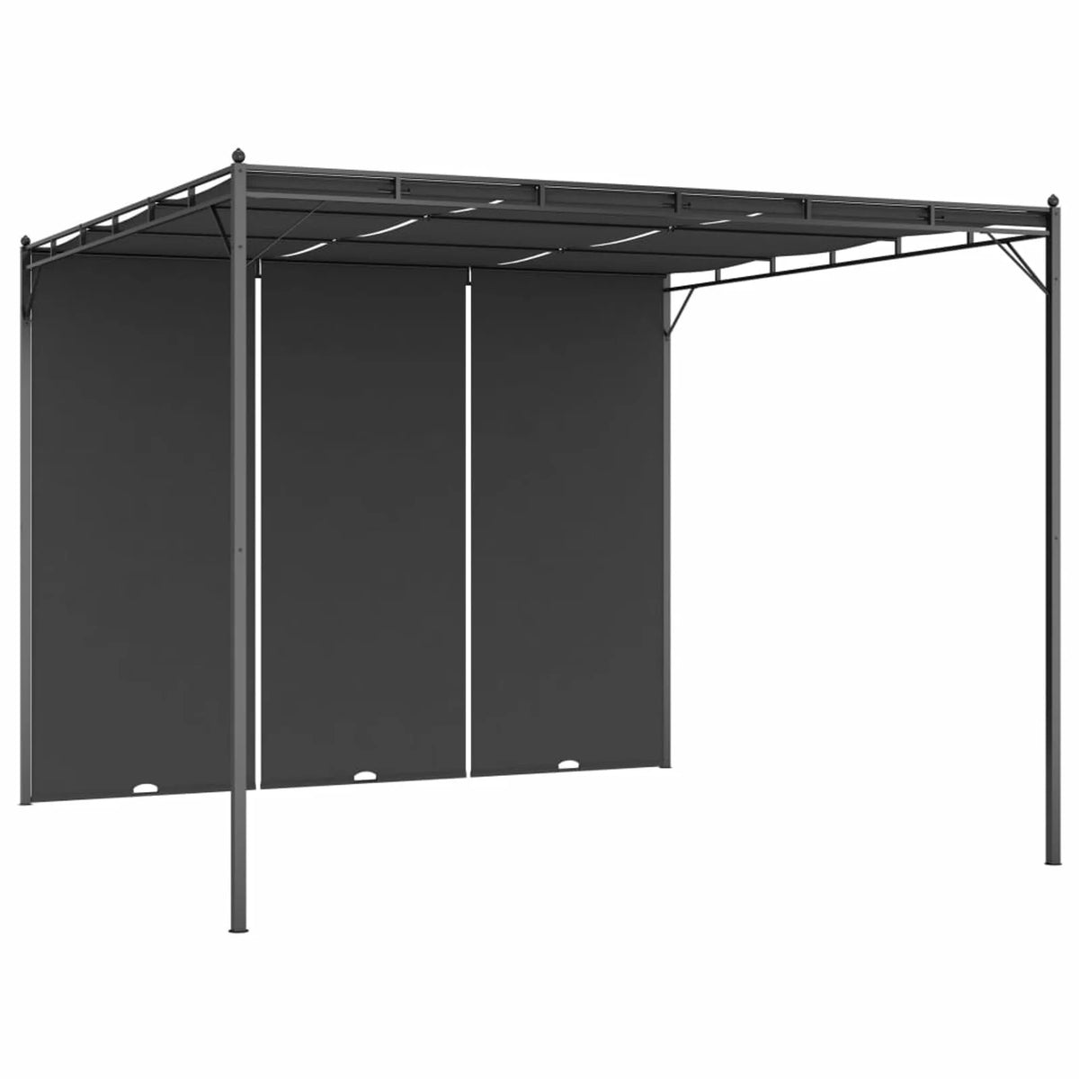 Garden Gazebo with Side Curtain Steel Frame Sun Shade Shelter 118.1 x 118.1 x 88.6 Inches Z3987
