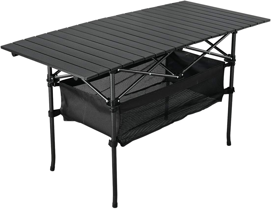 Lightweight Aluminum Folding Camping Table with Carrying Bag S853952