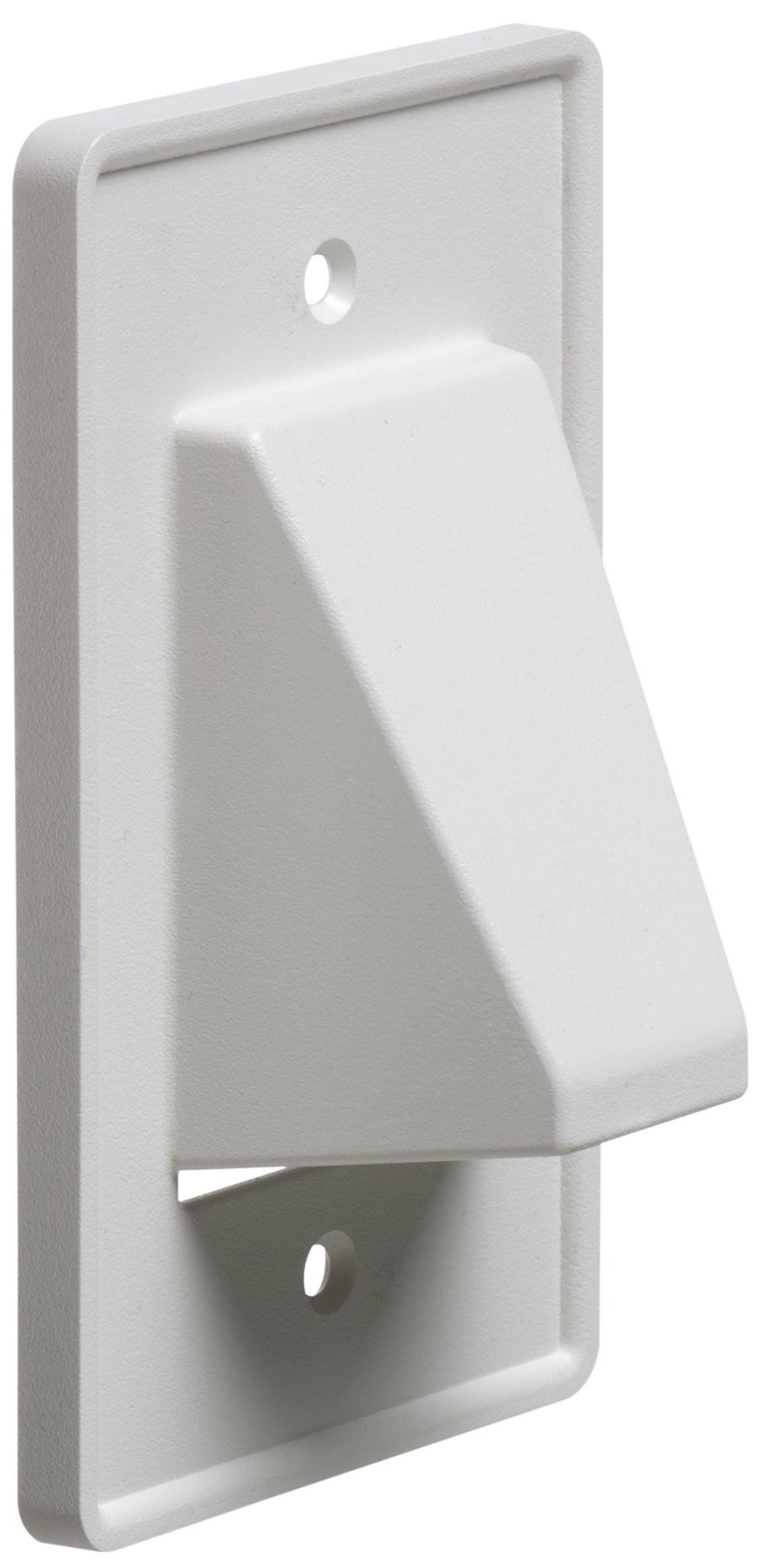 White 1-Gang Recessed Low Voltage Cable Plate F910