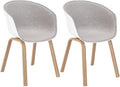 Mid Century Molded Plastic Shell Arm Chair 2 PCs Pack-Light White N57998