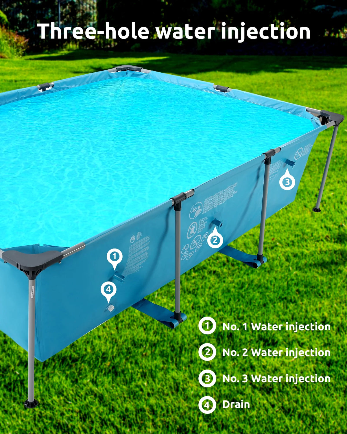 15ft Rectangle Metal Frame Swimming Pool C8367