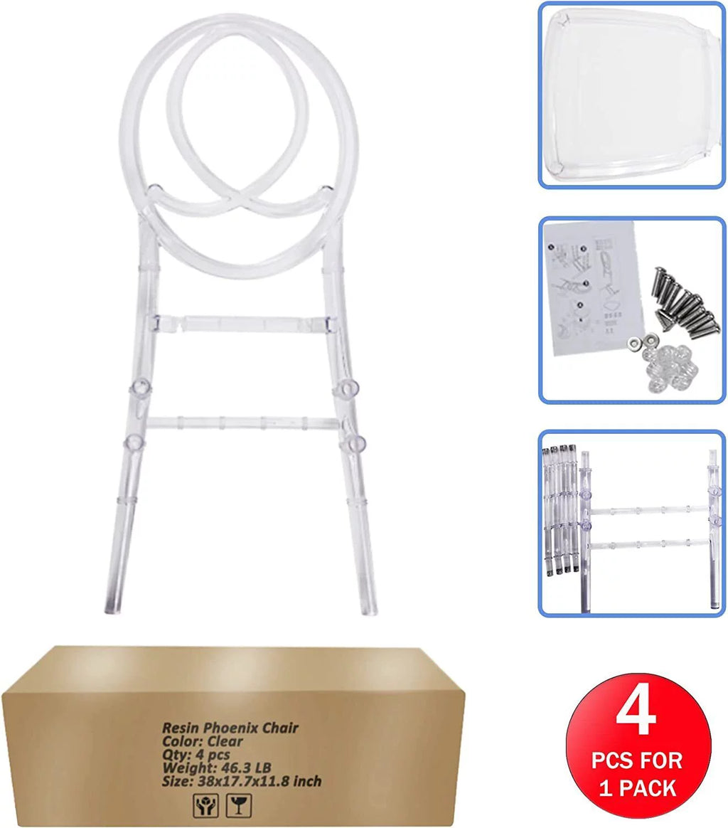 4 Pcs Stacking Clear Chiavari Chairs J968935