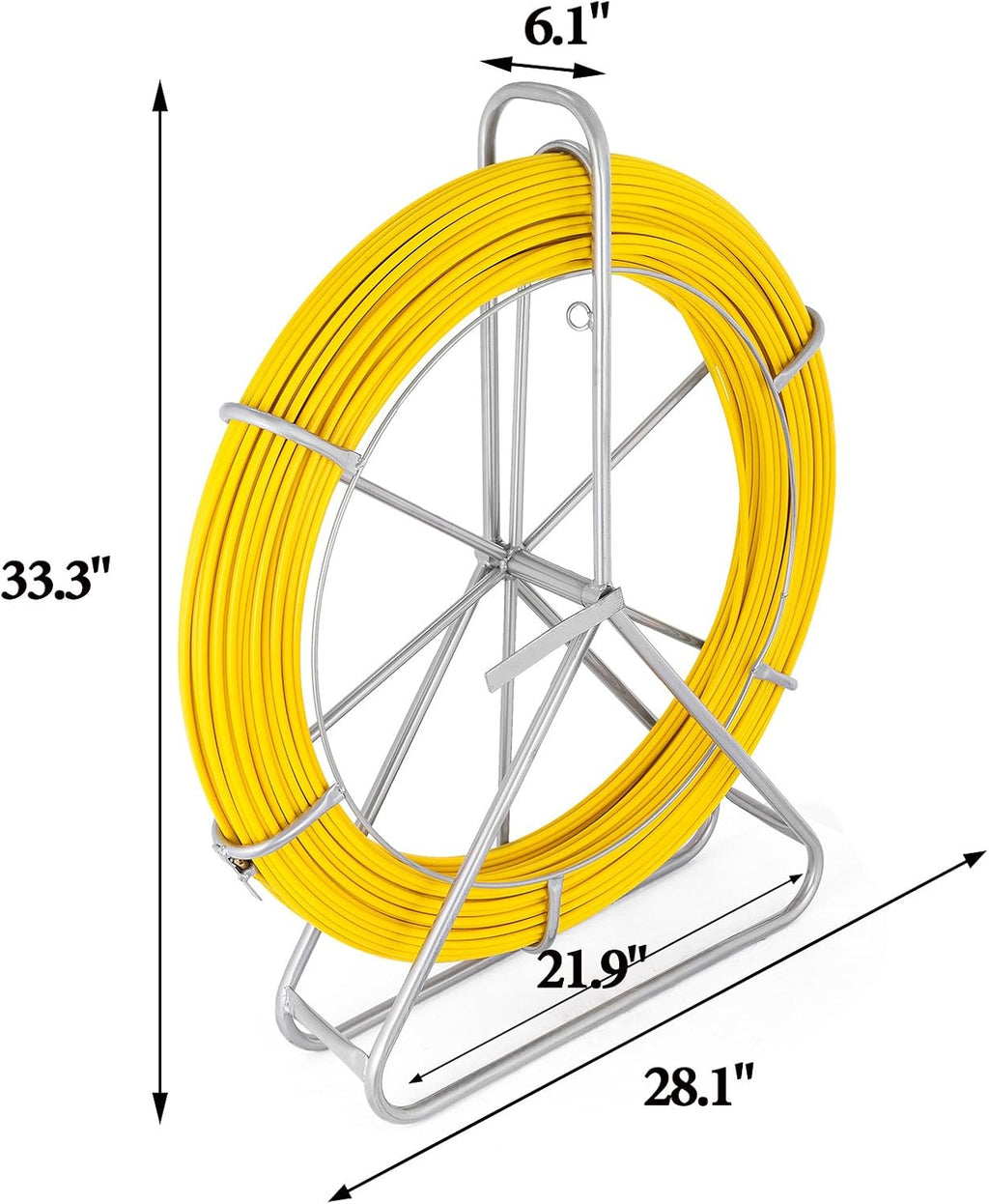 Fiberglass Fish Tape 6MM 656FT with Steel Reel Stand V4150