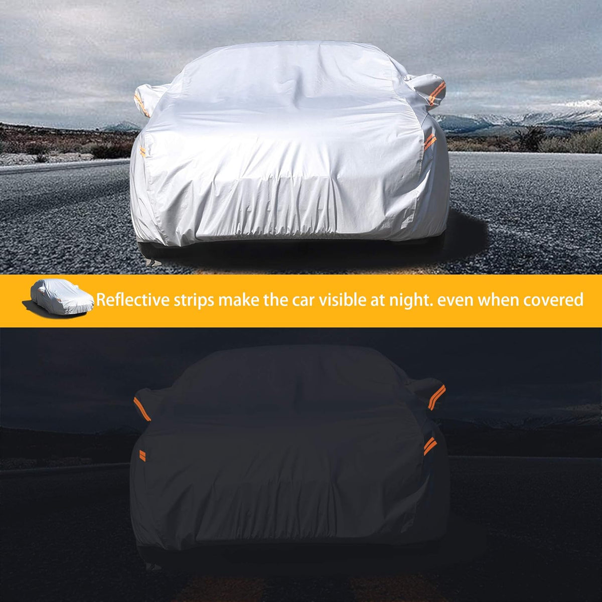 Waterproof All Weather Outdoor Car Cover with Zipper E50859