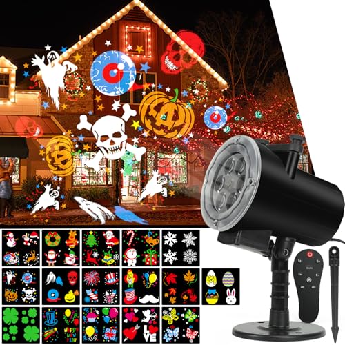 Waterproof 10W LED Projector 16 Slides Holiday Night Light N32066