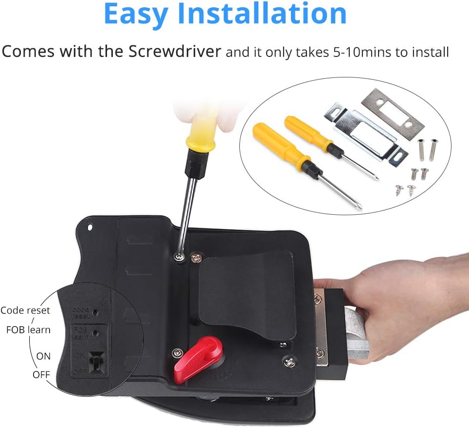 RV Keyless Entry Door Lock Handle Latch Zinc Alloy Wireless with Keypad Black F46747