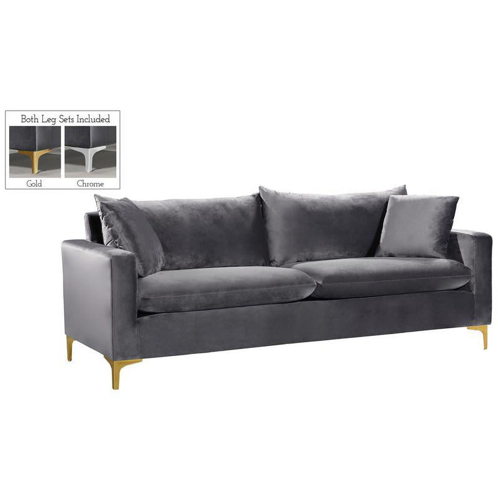 Gray Velvet 3-Piece Sofa Set E16628