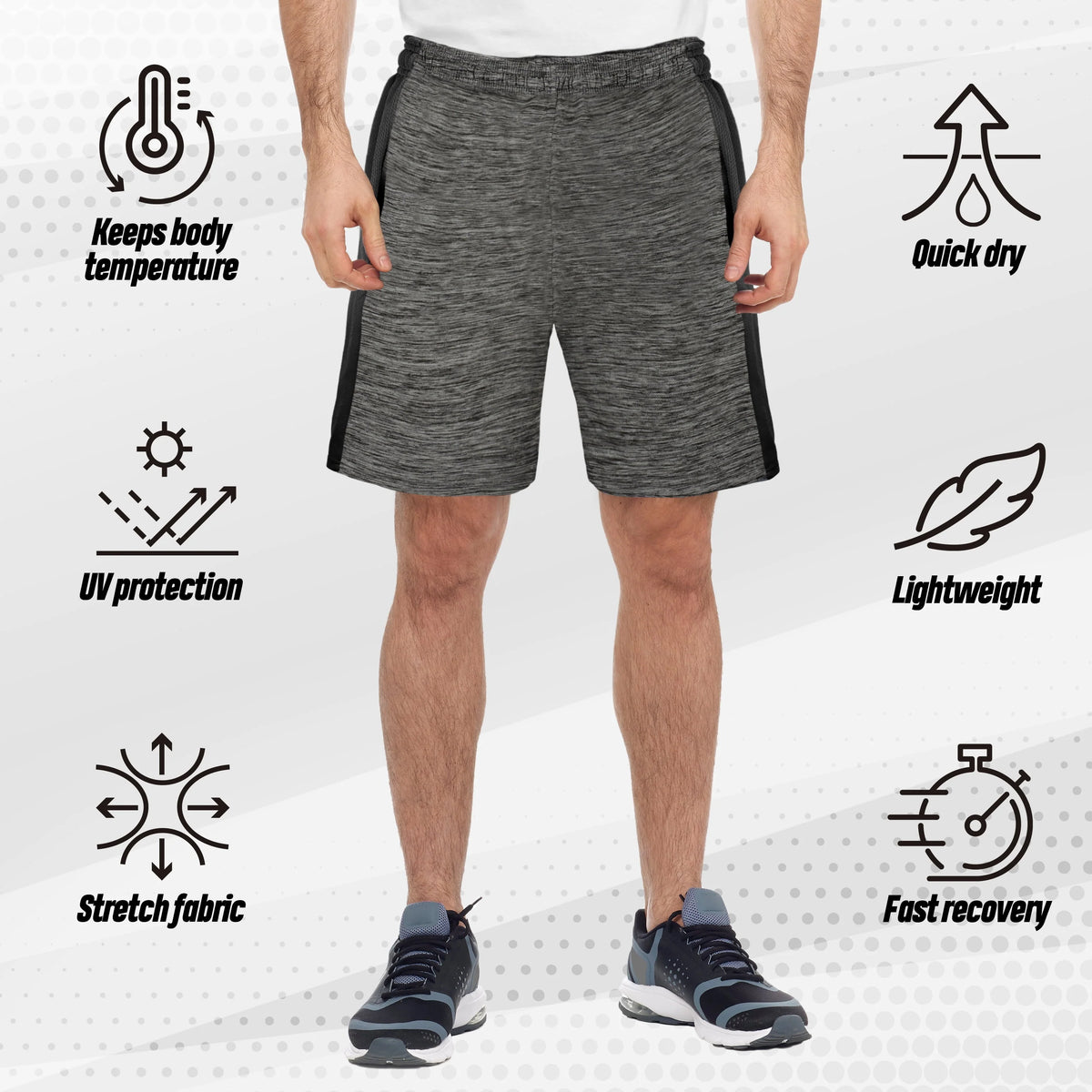 Men's Dry-Fit Athletic Shorts with Two Side Pockets O157519