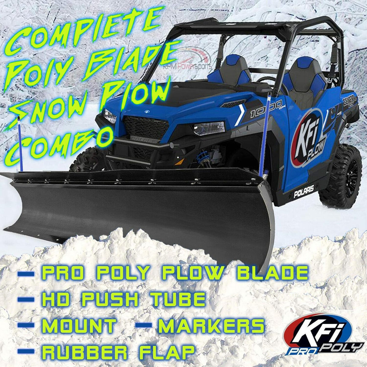 60" Poly Snow Plow & Mount for Polaris Ranger 570 UTV S48431