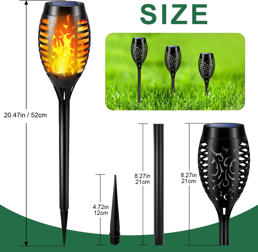 12 Pack Solar Torch Lights Outdoor, LED Flickering Solar Lights, Waterproof Flame Lights D816980