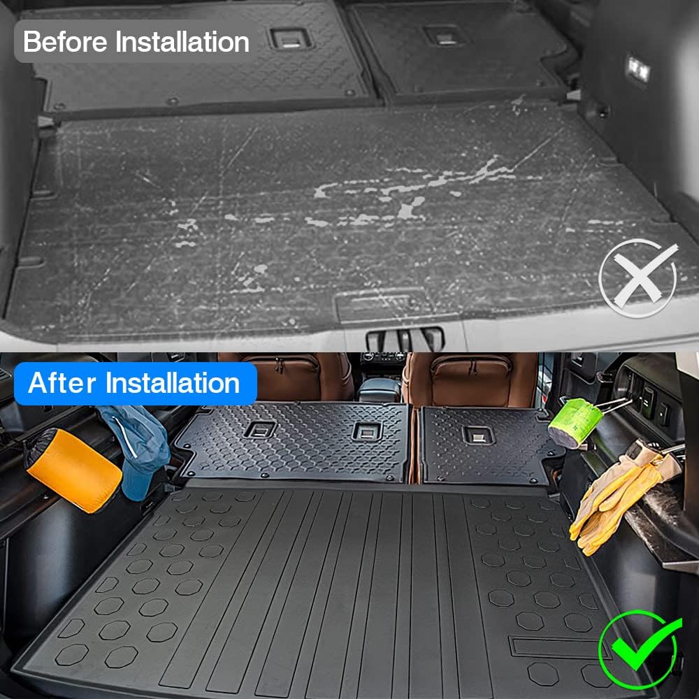 Cargo Mat for 2021 2022 Ford Bronco Sport, All Weather Cargo Liner Rear Trunk Mat, Non-Slip TPO, 4 Doors, Pack of 2 B100209