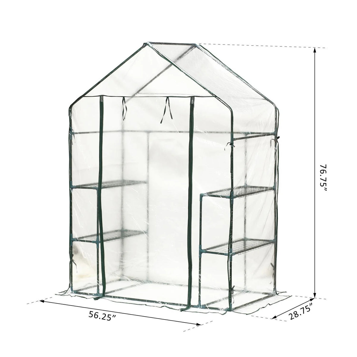 Portable Mini Walk-In Greenhouse with 3 Tier Shelves D91652