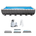 24' x 12' x 52 Rectangular Frame Swimming Pool with Pump Y246