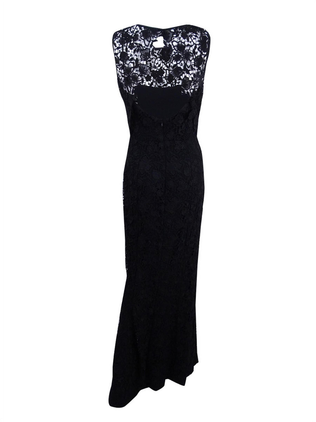 Black Lace Open Back Gown E658