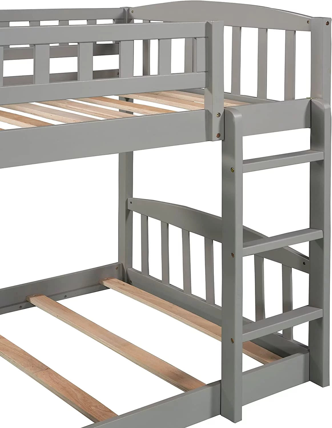 Wooden Bunk Bed with Slide and Guardrail M93030