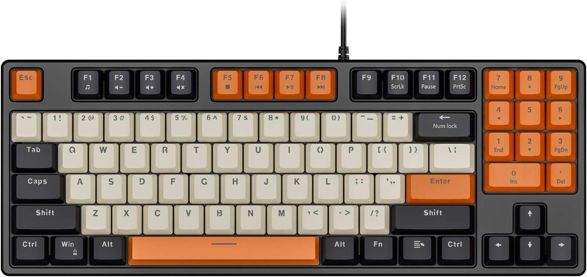 White Red Switch Wired Mechanical Keyboard 89 Keys Q249046