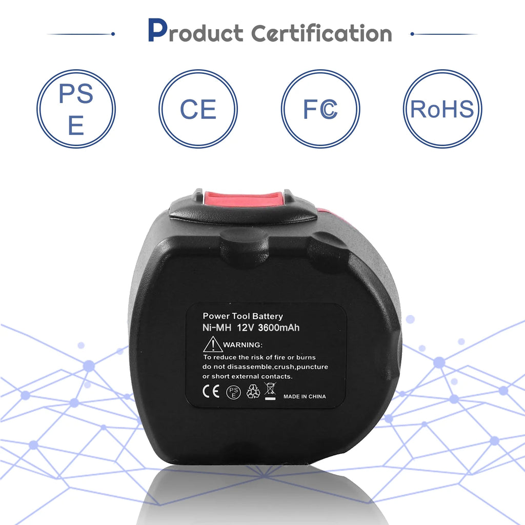 12V 3.6Ah Ni-MH Replacement Battery for Bosch Cordless Power Tool Z886048