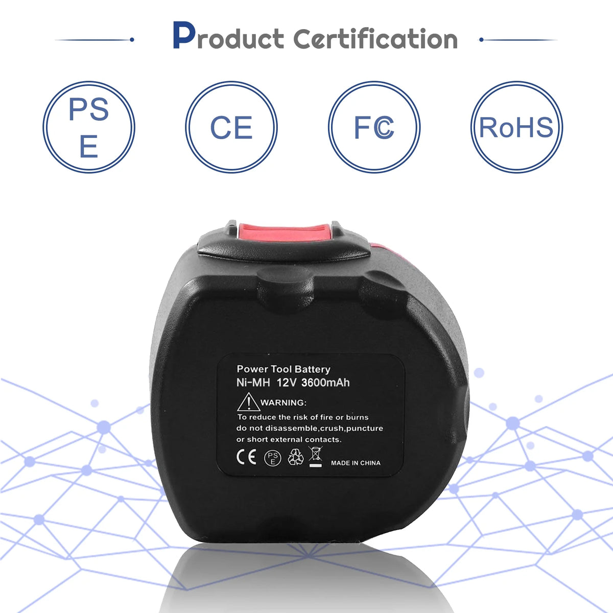 12V 3.6Ah Ni-MH Replacement Battery for Bosch Cordless Power Tool Z886048