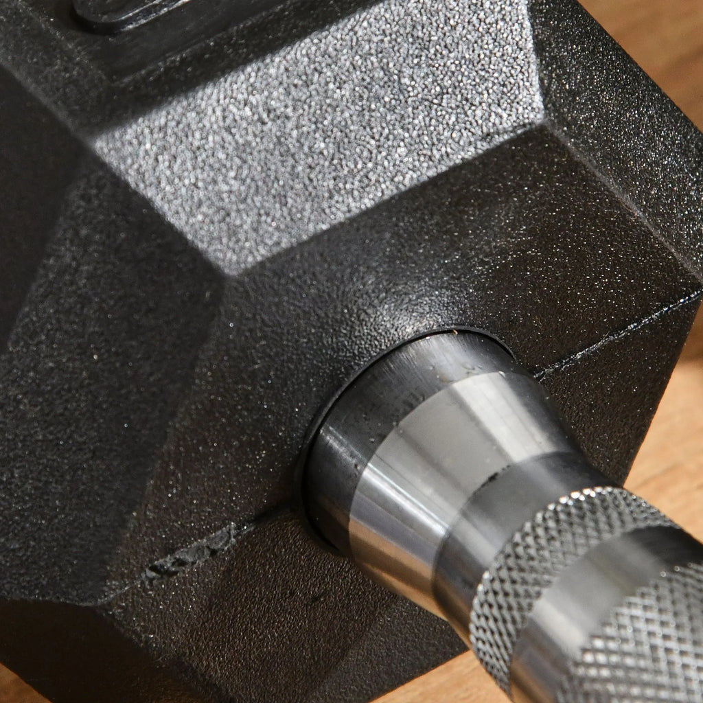 24 Lbs. Total Black Hex Rubber Dumbbells Set with Metal Handles C244322