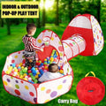 3 in 1 Kids Play Tent with Tunnel and Ball Pit A49874