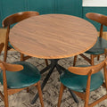 Round Dining Table with Black Metal Legs F406