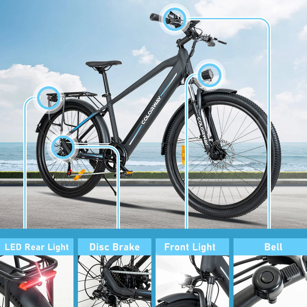 Electric Bike 500W 36V 12Ah Aluminum Alloy 7 Speed T536