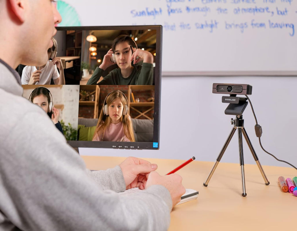 4K Ultra HD Webcam with AI Auto Framing, Wide 125-degree View, Dual Mics & Built-in Privacy Cover, with Tripod F2689