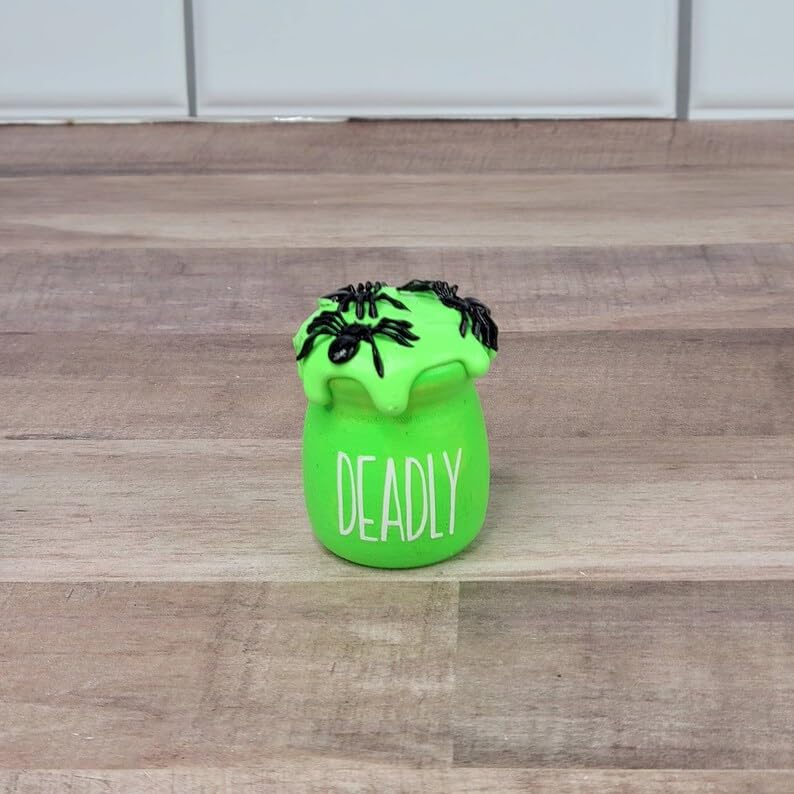 Set of 2 Mini Poison Jars and Wooden Spoon V185
