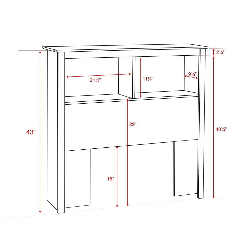 Black Twin Bookcase Headboard C2900