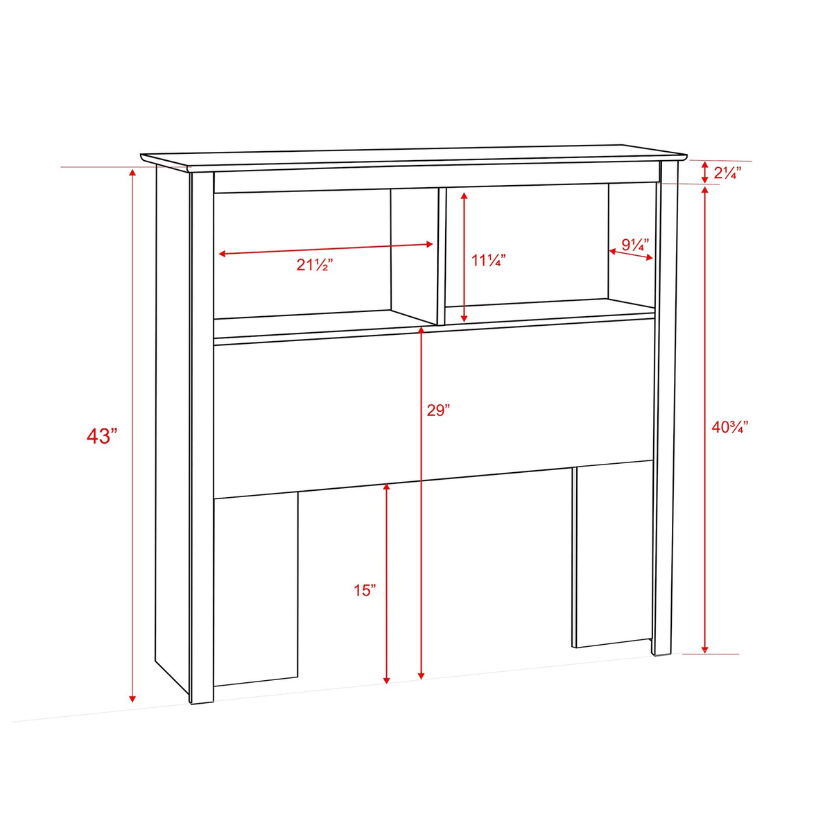 Black Twin Bookcase Headboard C2900