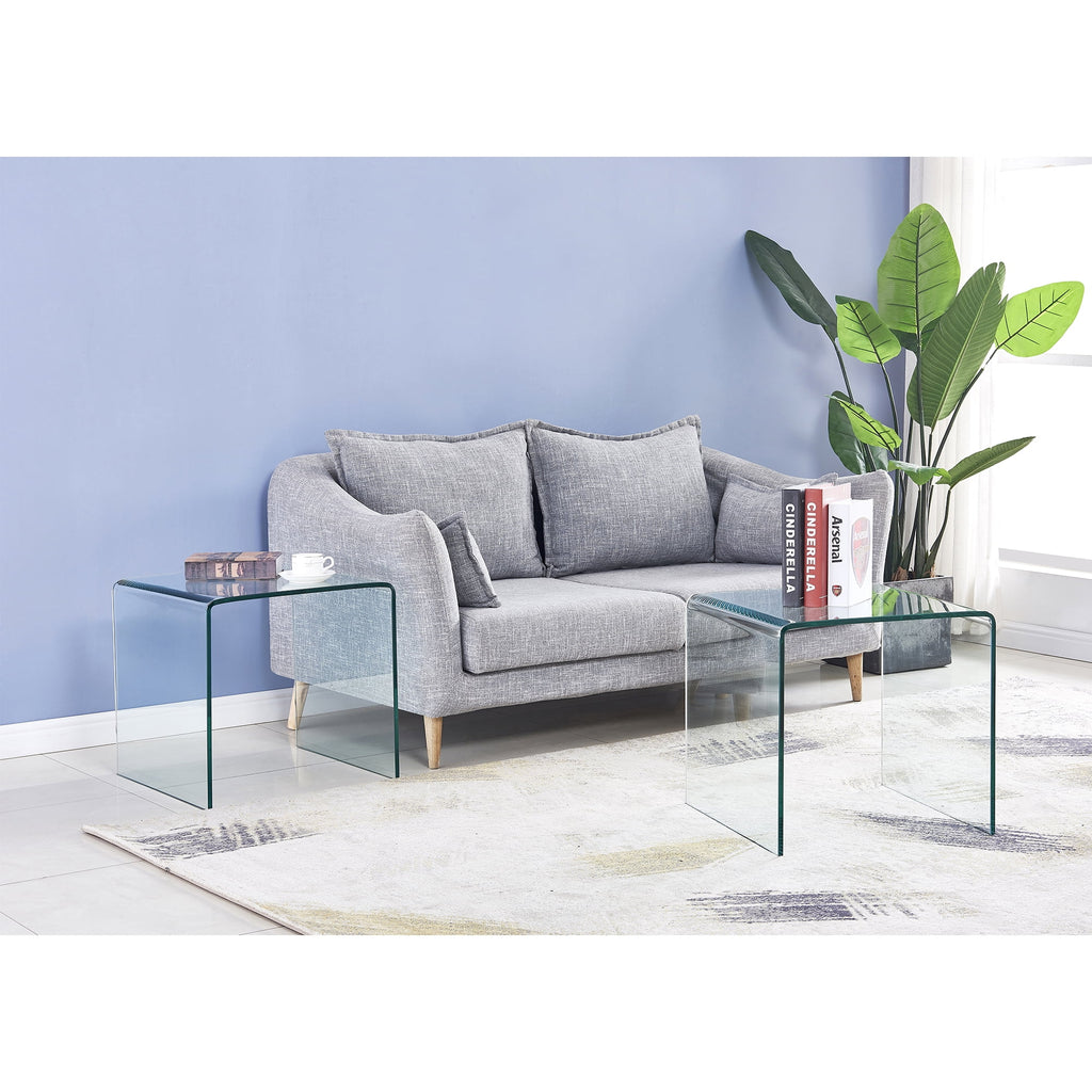 Small Clear Tempered Glass End Table G78827