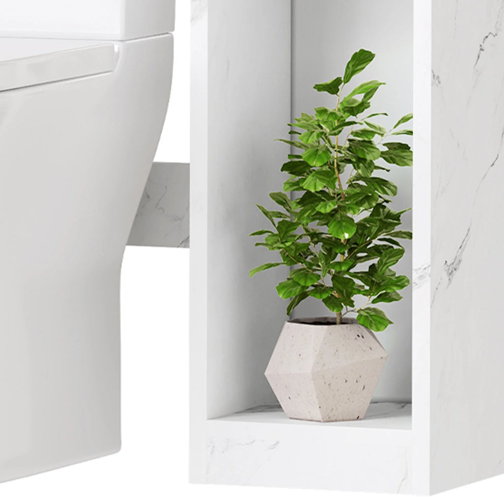 White Over The Toilet Storage Cabinet with Drawers and Adjustable Shelf I596
