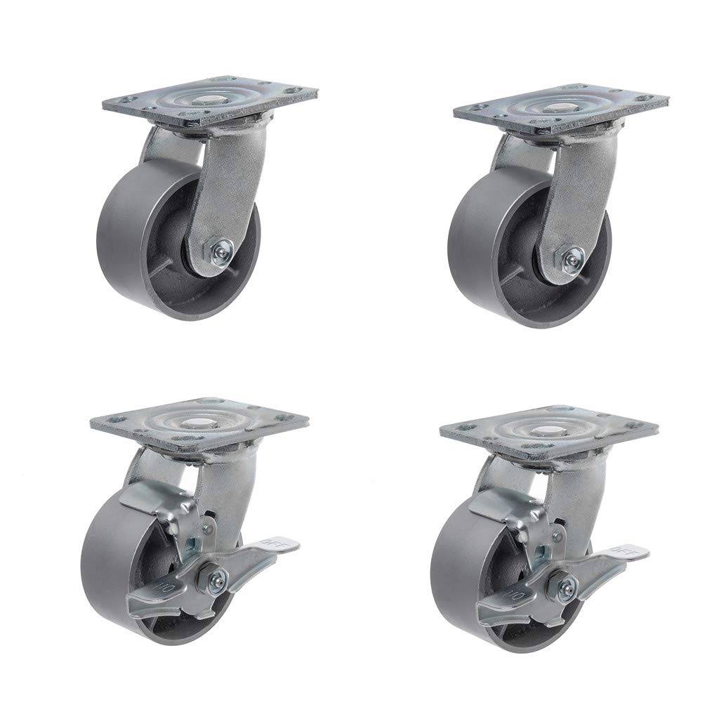 4" Swivel and Rigid Steel Cast Iron Wheel Set of 4 H639