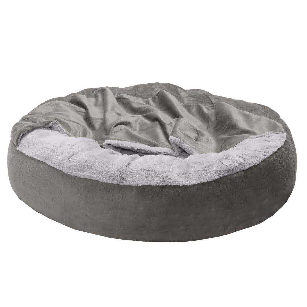 Faux Fur Hooded Donut Bed K386
