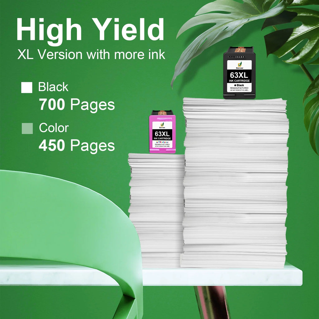 63XL Ink Cartridge Combo Pack (2-Pack, 1 Black, 1 Tri-Color) U14196