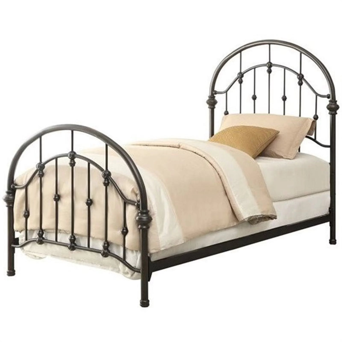 Twin Metal Curved Spindle Bed in Dark Bronze P510697