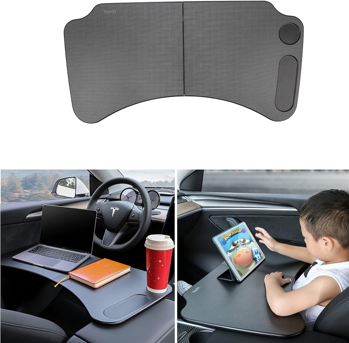 Foldable Laptop Working Desk Eating Table Tray (Carbon Fiber Texture) C392065
