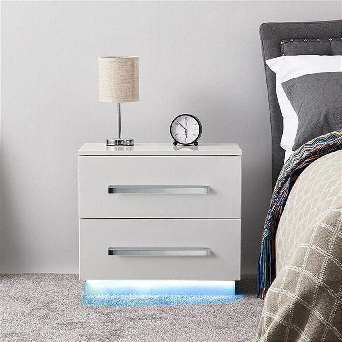 55x37x50cm 2 Drawer High Gloss Nightstand A809
